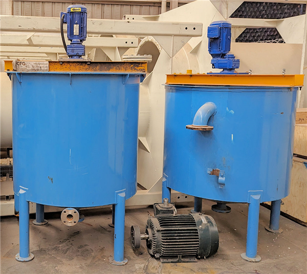 4 Units - AUTMIX FLOW 1200L Carbon Steel Atmospheric Tank with Conical Bottom